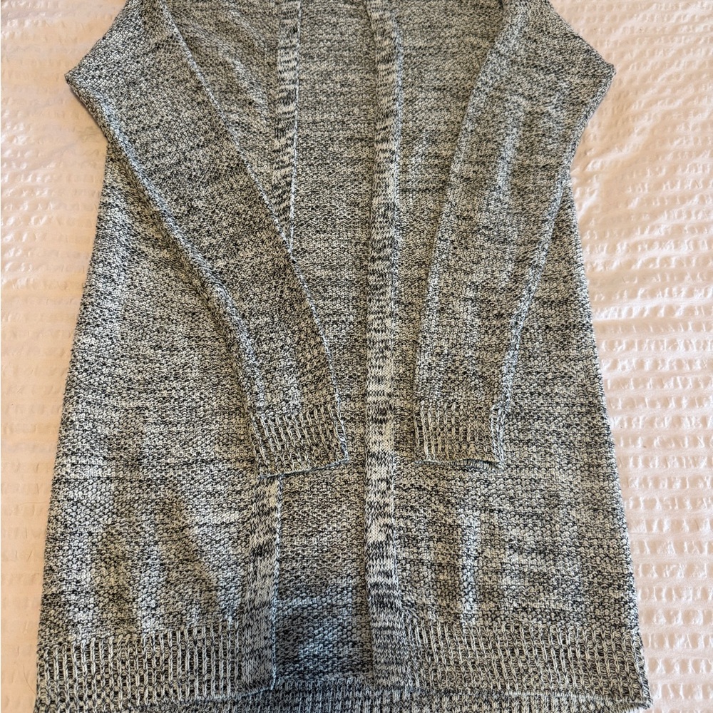 H&M Gray Marled Open-Front Knit Cardigan